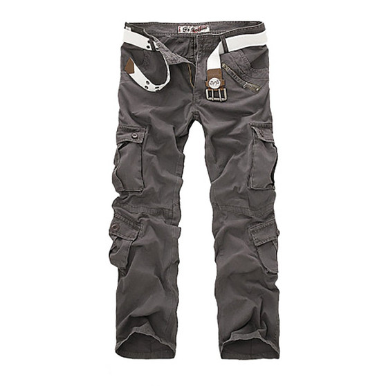 Men Military Tactical Multi-pockets Trousers Washed Overalls Sports Cargo Pants