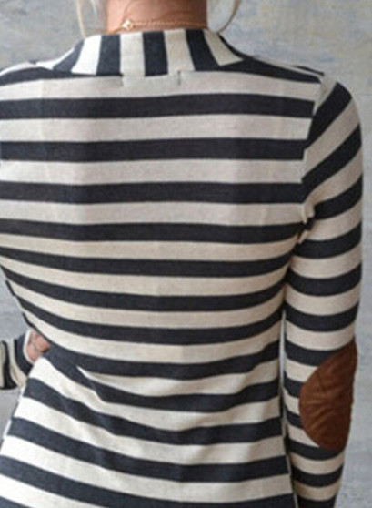 Women's Casual Striped Long Sleeve Open front Cardigan