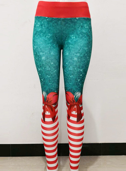 Women Fitness High Waist Slim Yoga Christmas 3D Print Leggings