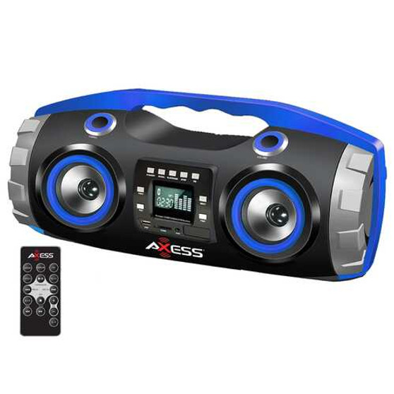 Axess Portable Boombox with Heavy Bass and Bluetooth - Blue