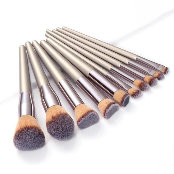 Champagne Makeup Brushes Set Foundation Powder Blush Eyeshadow Concealer Lip Eye Make Up Brush Cosmetics Beauty Tools