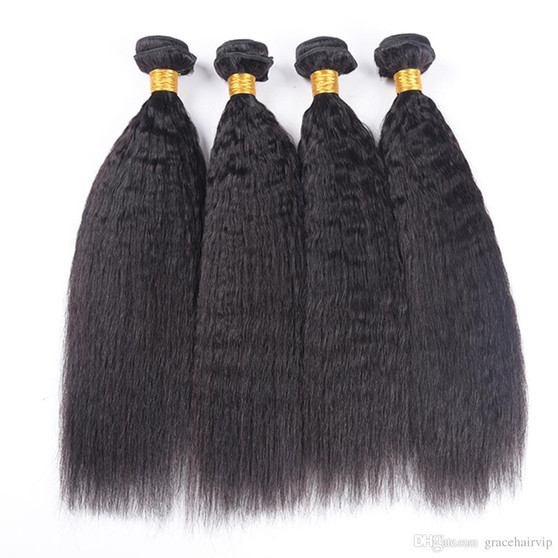 Hairocracy Premium Brazilian Human Afro Kinky Straight Hair Extension Weave - 4B 4C Remy Hair