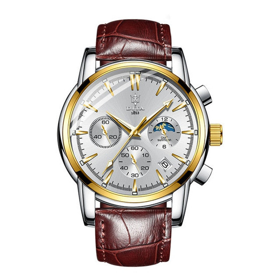 Top Brand Luxury Stainless Steel Watch Men Chronograph Sport Business Waterproof Bracelet Quartz Wristwatches Relogio Masculino