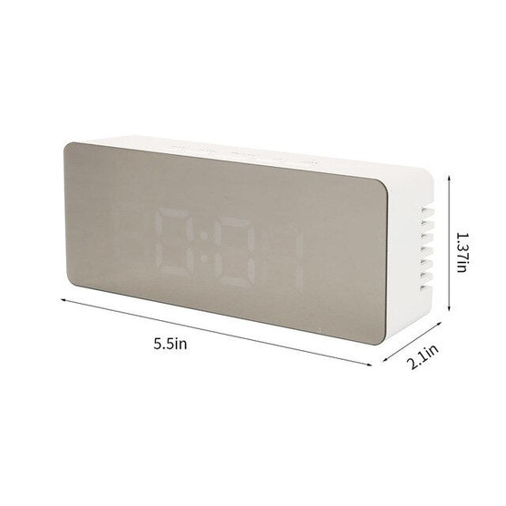 LED Mirror Alarm Clock With Wake Up Light