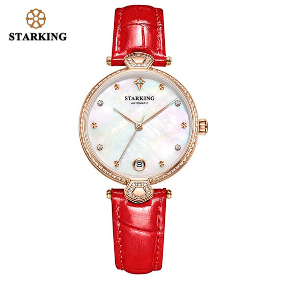 STARKING Luxury Women Watches Rose Gold Stainless Steel Diamond Ladies Watches Gift Automatic Mechanical montre femme Waterproof