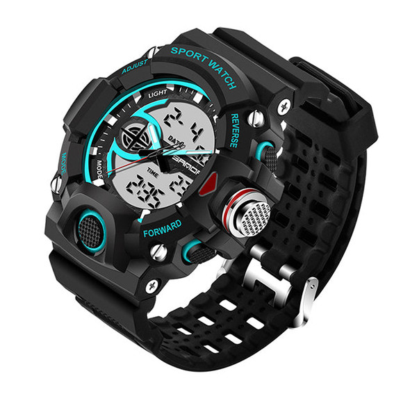 Sport wristwatch women watch LED waterproof army color analog digital clock