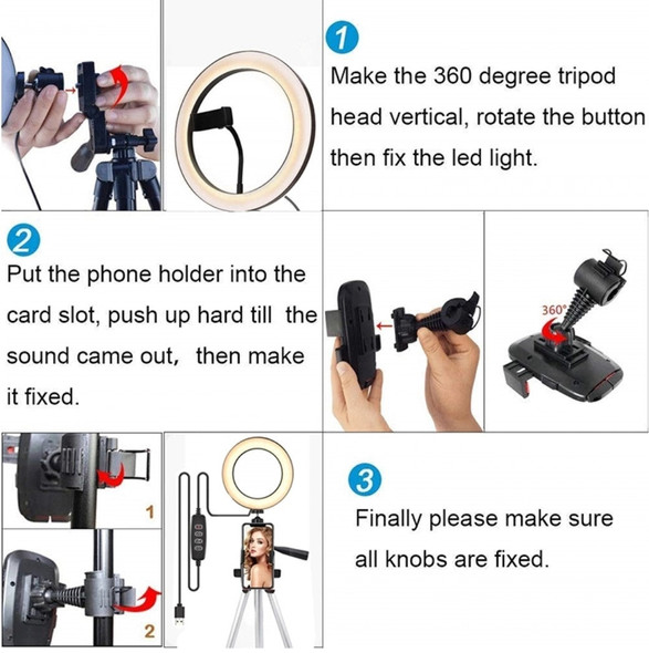 10" Adjustable Selfie Ring light Tripod Stand