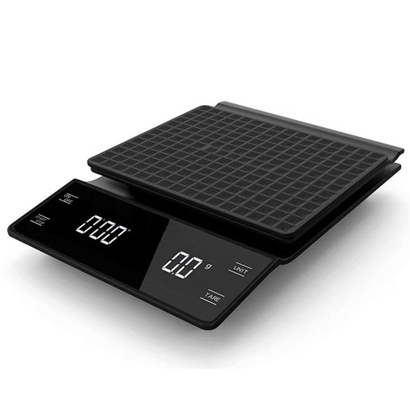 Hand Drip Coffee Scale 0.1G/3Kg Precision Sensors Kitchen Food Scale with Timer Include Waterproof Silicone Pad