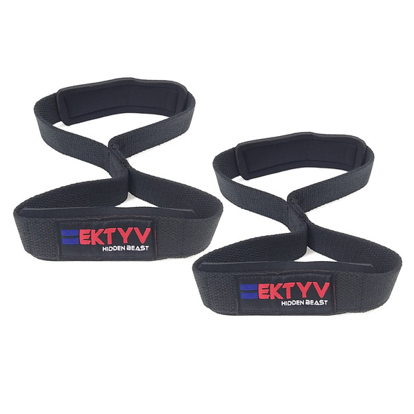EKTYV Figure 8 Weight Lifting Bar Straps Padded Cuff Wrist-Heavy Duty