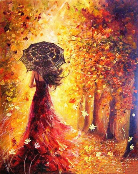 EverShine Oil Painting By Numbers Couple DIY Hand Painted Wall Art Red Umbrella Pictures By Numbers Home Decor