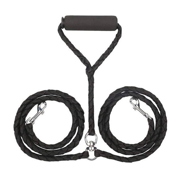 2 Way Nylon Dual Dog Leash Braided