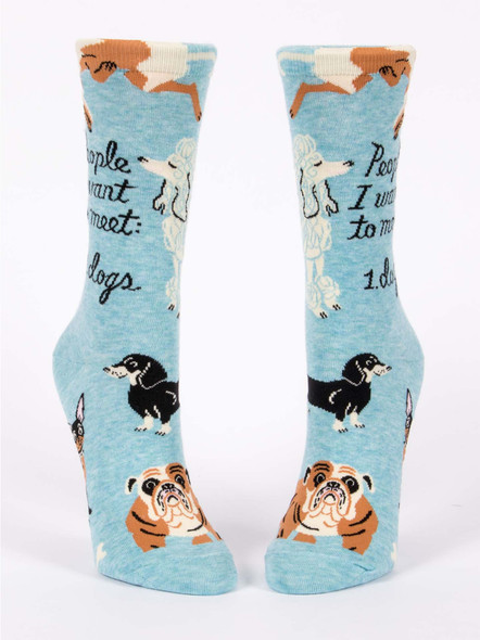 People I Want to Meet: Dogs women's Crew Socks