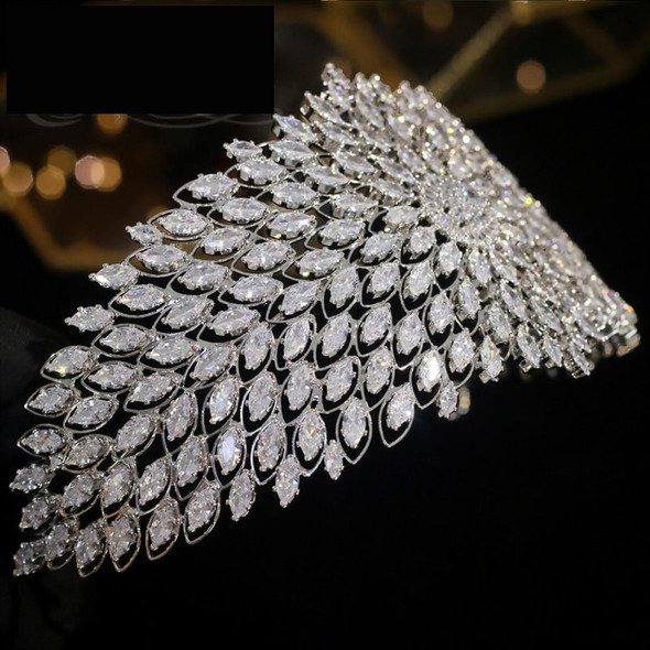 Brilliant Cubic Zirconia Crystal Tiara Headband Crown