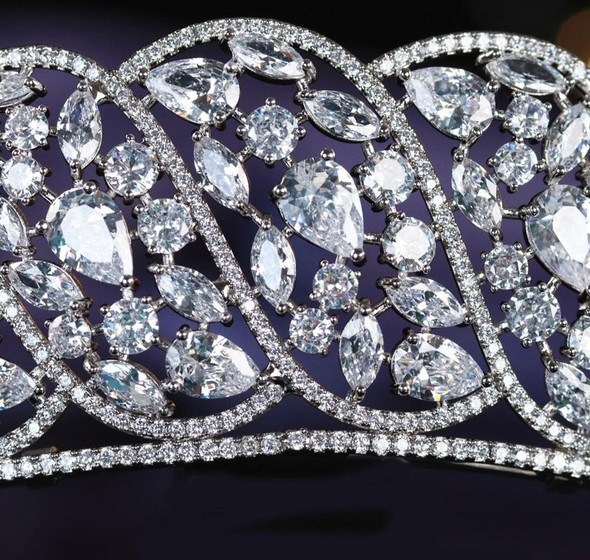 Princess Crown Cubic Zirconia Wedding Head Jewelry Tiara
