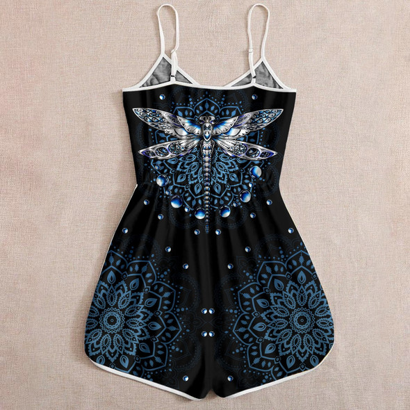 Dragonfly Mandala Blue Rompers