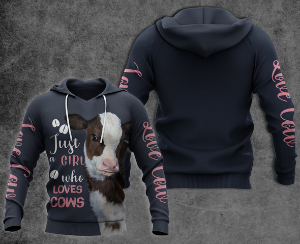 Just a Girl Who Loves Cows 3D Hoodie