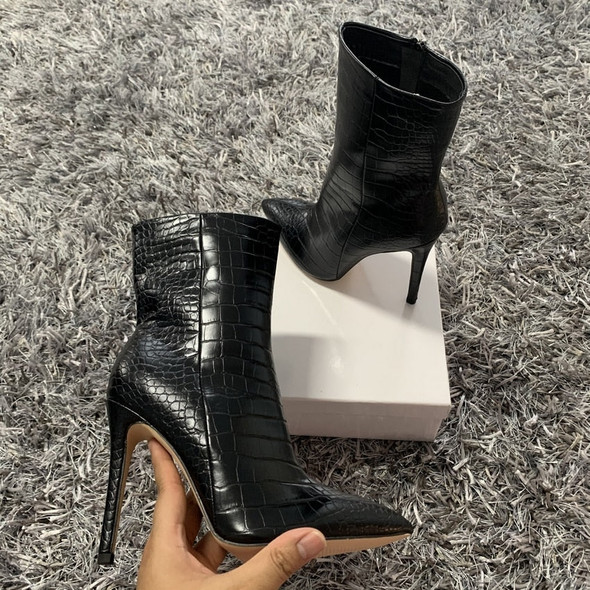 Ankle Boot Zip Pointed Toe High Heels