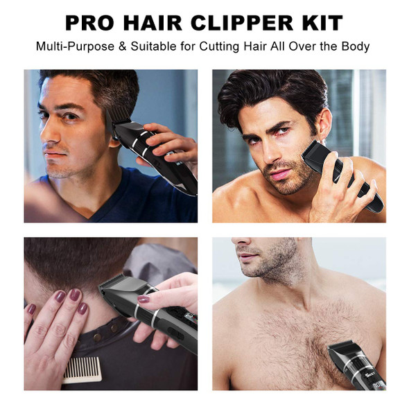 SKEY cordless hair clippers, featuring adjustable ceramic blade and fixed titanium blade, rustproof and sharp