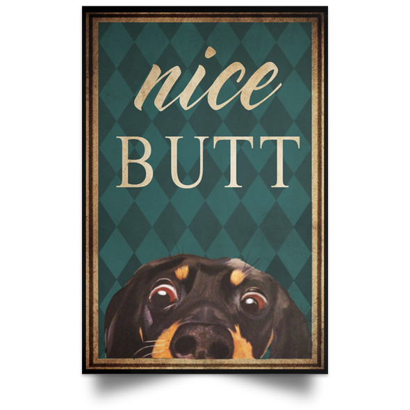 Dachshund Nice Butt Poster Funny Bathroom Wall Decor Poster Room Ornament Cute Dog Poster