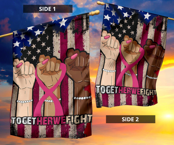 Pink Month Together We Fight Breast Cancer Awareness Flag