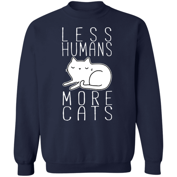 Less Humans More Cats Funny Sweater Cat Lovely