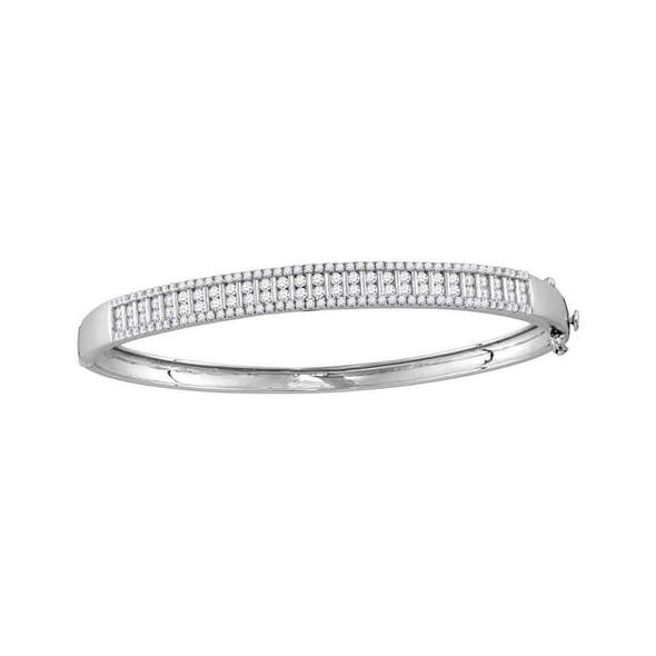 Bracelets |  14kt White Gold Womens Round Diamond Bangle Bracelet 2 Cttw |  Splendid Jewellery