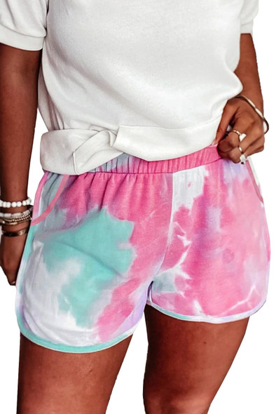 Pink Tie-dye Terry Shorts