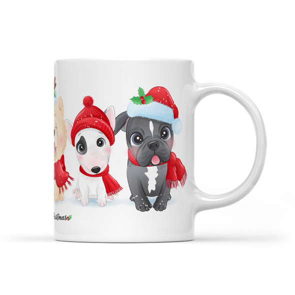 Cute Dogs Merry Christmas- White Mug