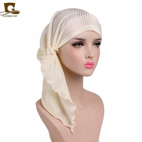 New fashion women ruffle headscarf  Pre-Tied Bandana Tichel