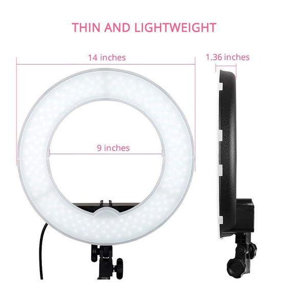 14 Inch Dimmable 5500K LED Ring Light With Tripod For Studio Photography YouTube Photo Makeup