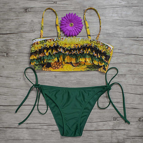 Pineapple Print Bikini Set