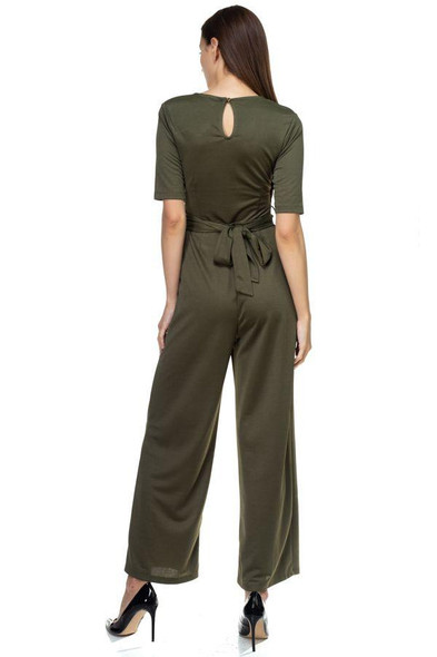 Grommets Belted Jumpsuit