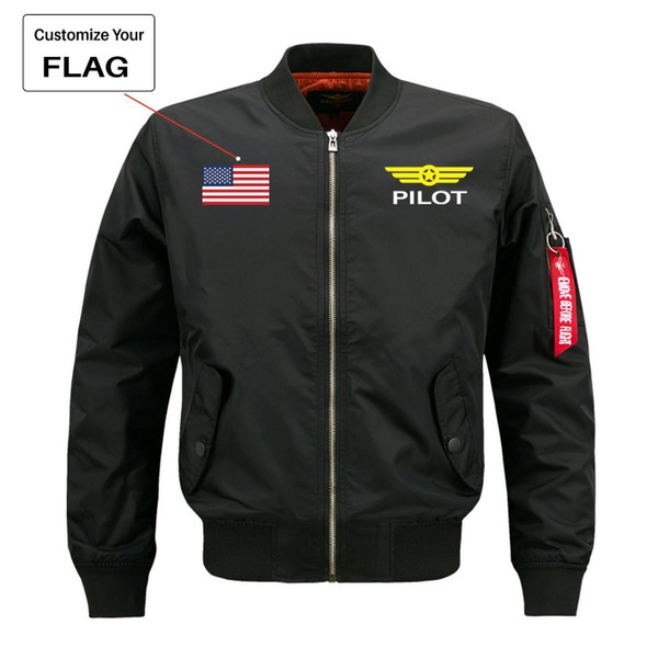 Custom Flag & Pilot Badge Designed Pilot Jackets