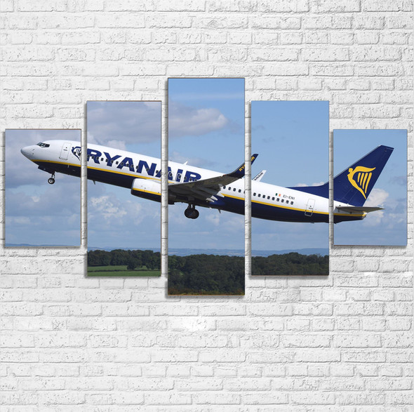 Departing Ryanair's Boeing 737 Printed Multiple Canvas Poster