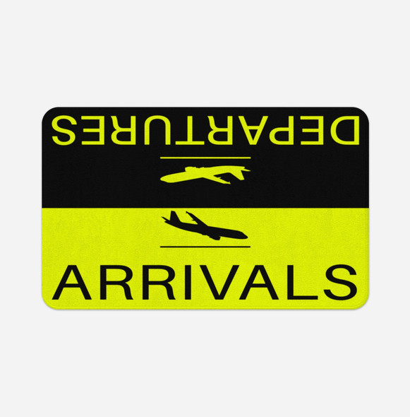 Departure and Arrivals (Yellow) Designed Bath Mats