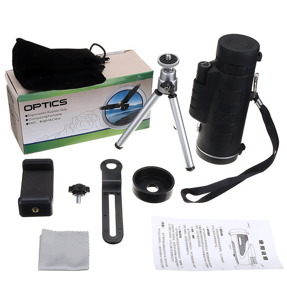 IPRee® 40X60 Monocular Optical HD Lens Telescope + Tripod + Mobile Phone Clip
