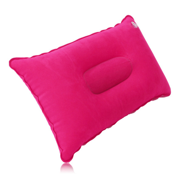 Folding Double Sided Inflatable Pillow Suede Fabric Cushion Camping Home Bedding Decor