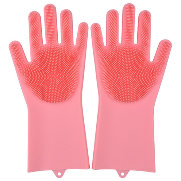 Kitchen Silicone Cleaning Gloves Magic Silicone Dish Washing Gloves Easy Household Silicone Scrubber Rubber Cleaning Gloves