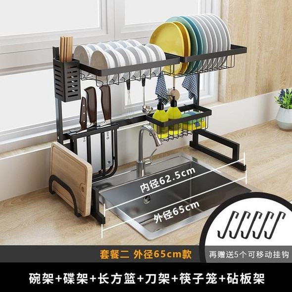 Stainless Steel Sink Drain Rack Kitchen Shelf Two-story Floor Sink Sink Rack Dish Rack Kitchen Rack