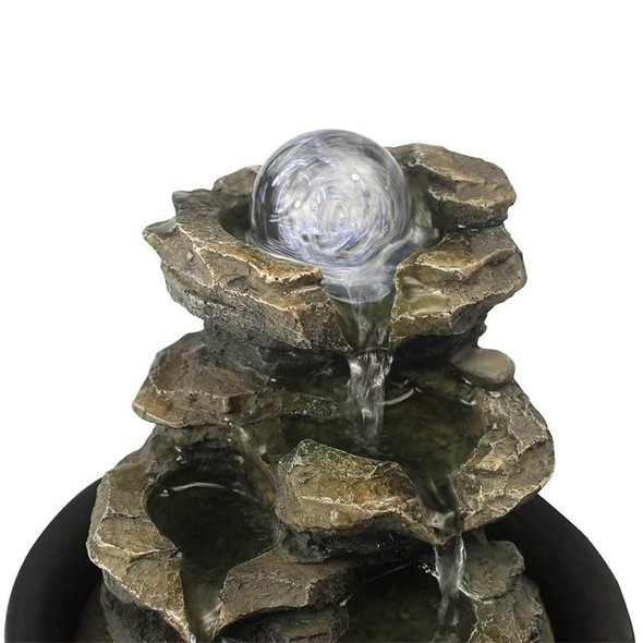 Spinning Orb Cascading Tabletop Fountain