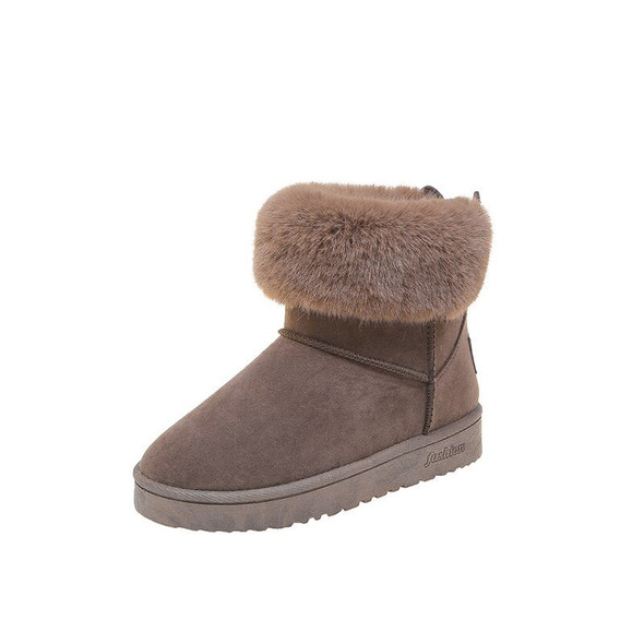 Women Winter Sweet Flock Slip-on Woolen Snow Boots