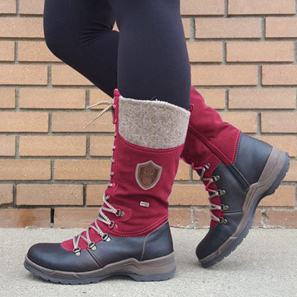 Comfortable Stitching Flat Platform Women's Boots