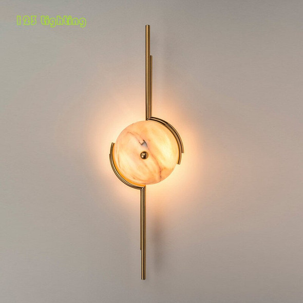 Natural Marble LED Wall Lamp Home Decoration Parlor Dining room Wall Sconce Bathroom light Corridor Stair Wall light Gold Metal