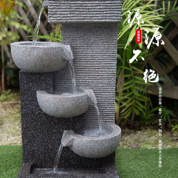 Decoration Lucky Flowing Water Fountain, Opened Living Room Shop Home Decoration Gift Outdoor Courtyard Landscape Fountain