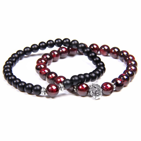 Men Bracelets Natural Garnet Beads Bracelet For Women Red Stone Bracelet Silver-plated Yoga Balance Pulsera Couples Jewelry Gift