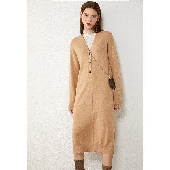 AMII Minimalism Autumn Women Cardigan Fashion Solid Vneck Belt Loose Knitted Women's Overcoat Female Coat Tops 12020213