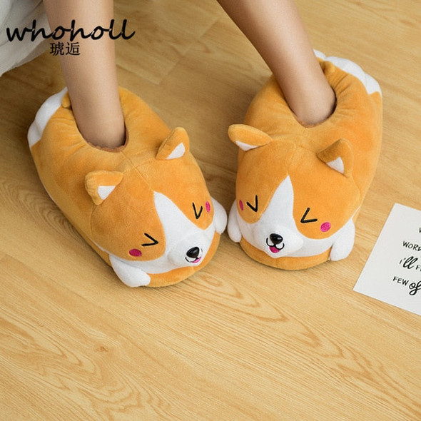 Plush Corgi Slippers