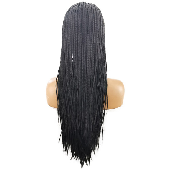 FANXITON Braided Box Braids Wigs Heat Resistant Fiber Hair Synthetic Lace Front Wig For Black Women.