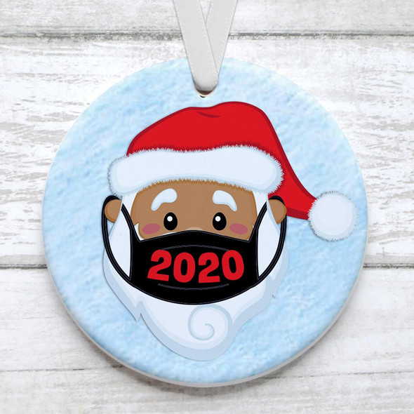 Christmas 2020 santa wear mask Circle Ornament