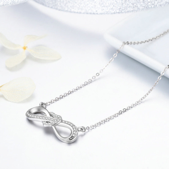 Infinity Love Clear CZ Heart Women Pendant Necklaces